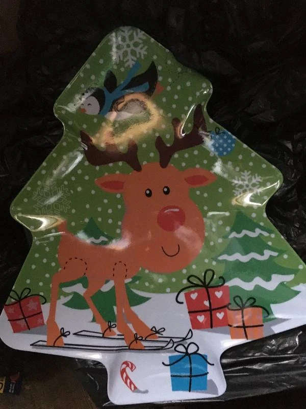 Lot of 3 large format Christmas pattern trays 39 cm x 34 cm - new – photo 3